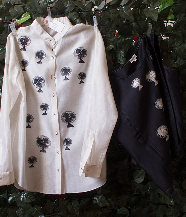 Camicia e top fan in chanderi