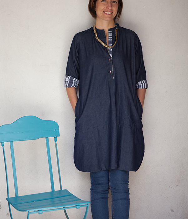 Tunica denim in cotone