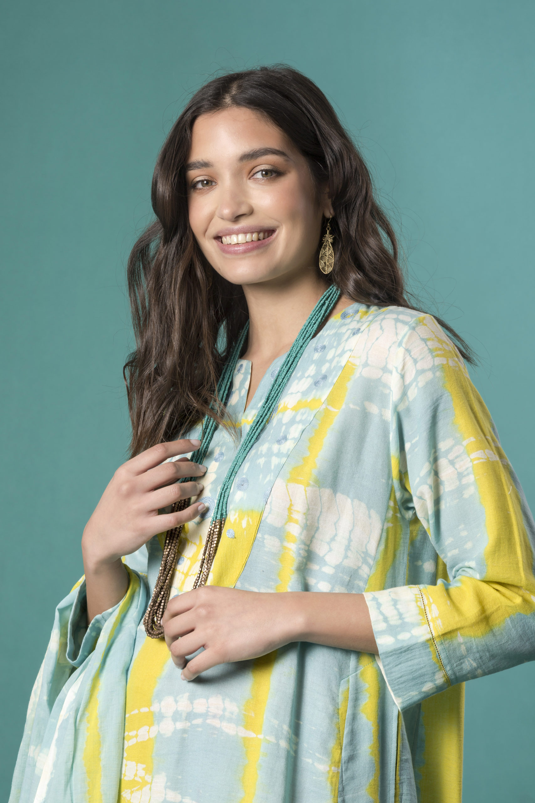 Kaftano in crepe di cotone TIE&DYE
