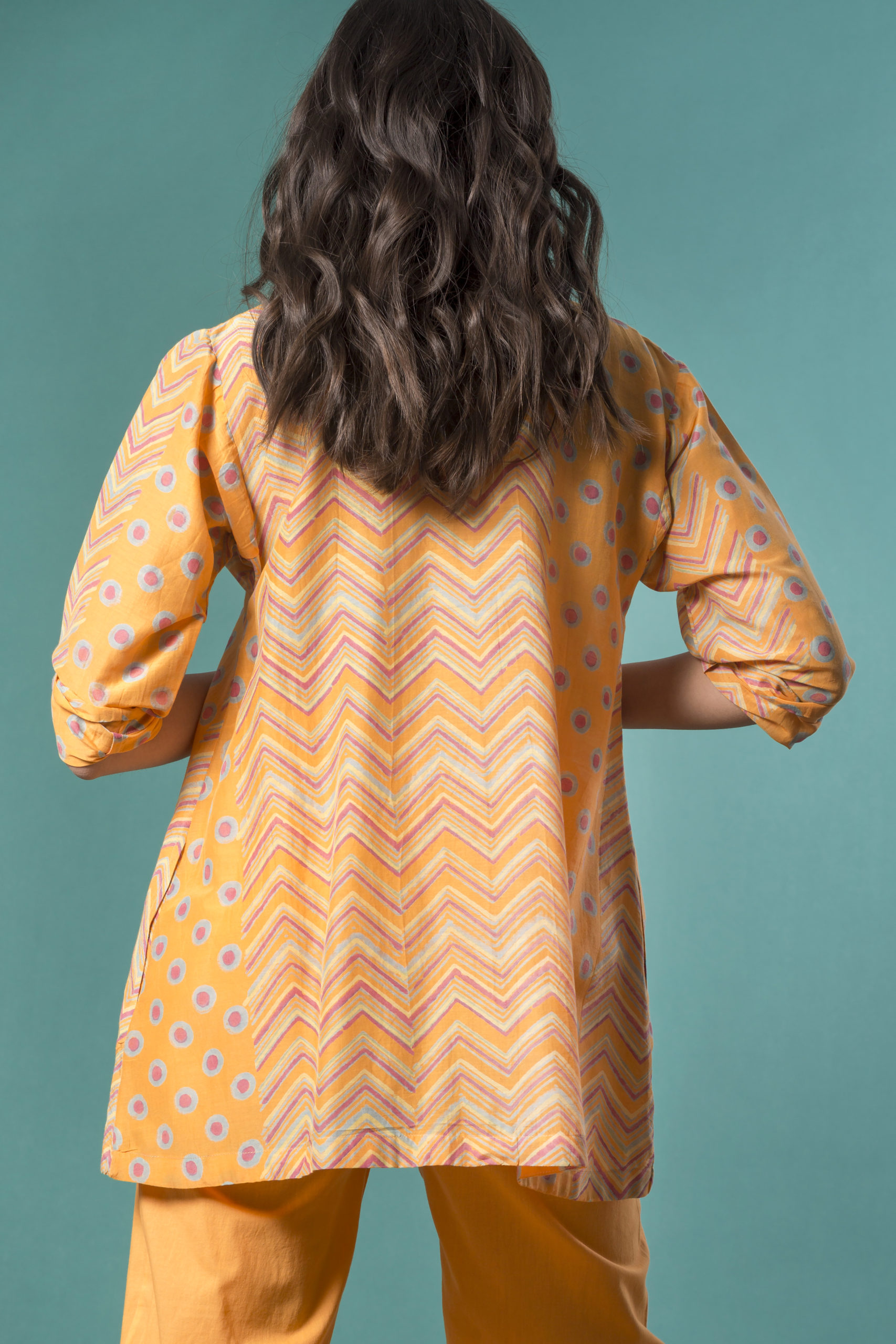 Camicia in mussola block print
