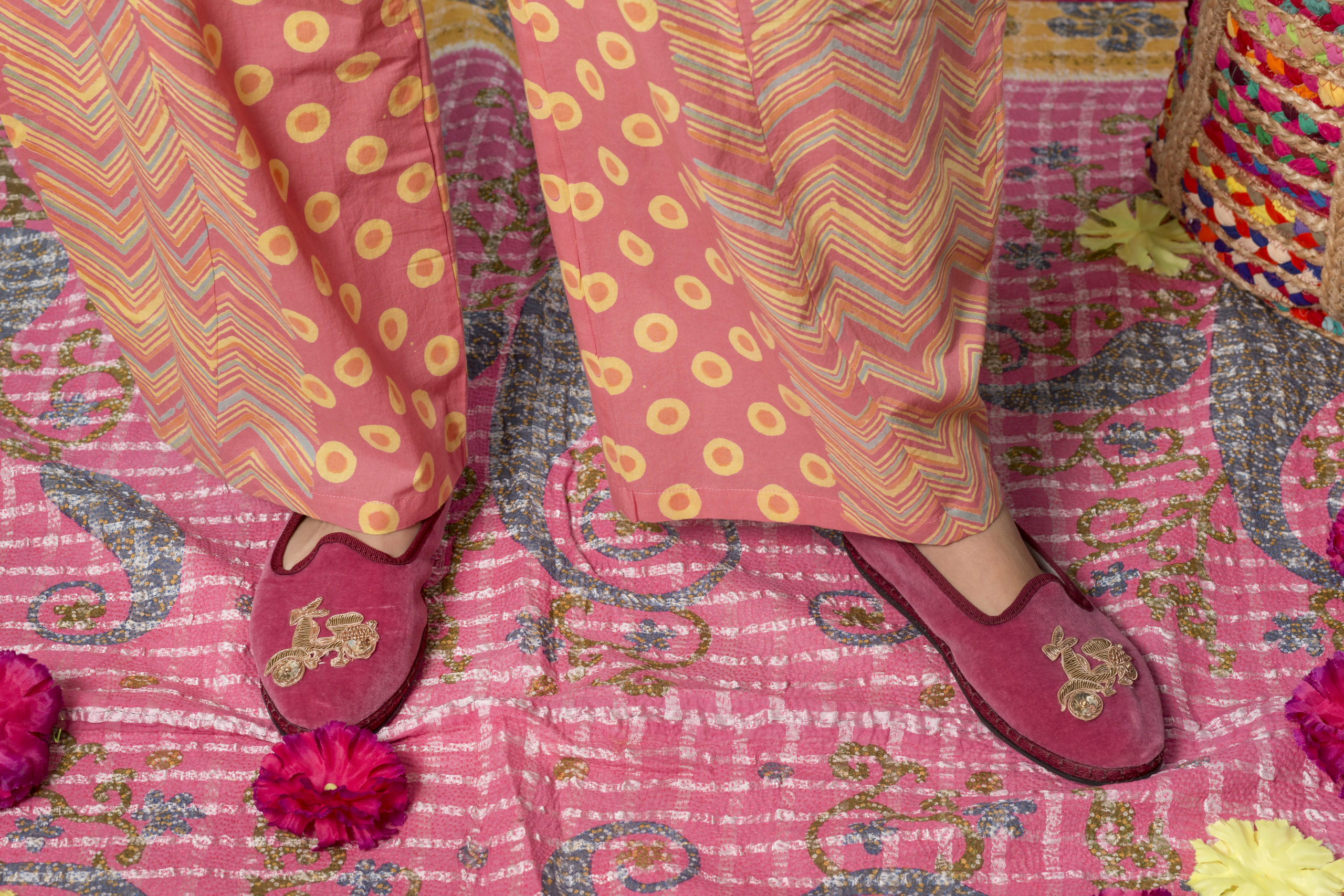 Pantaloni Baloon in cotone block print