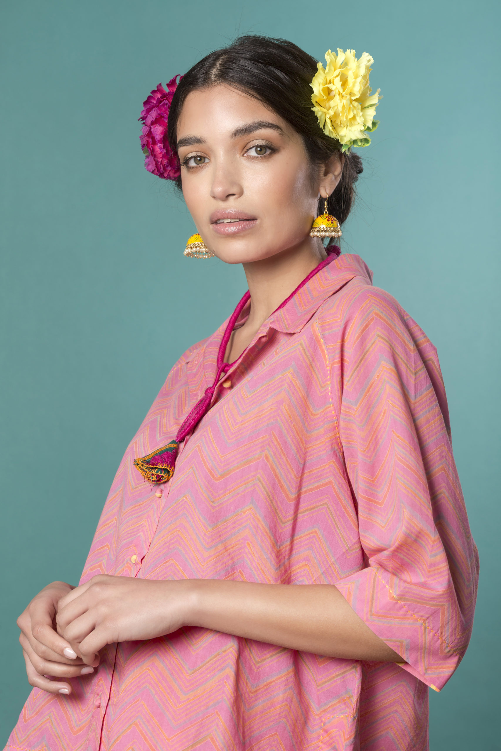 Camicia in mussola block print