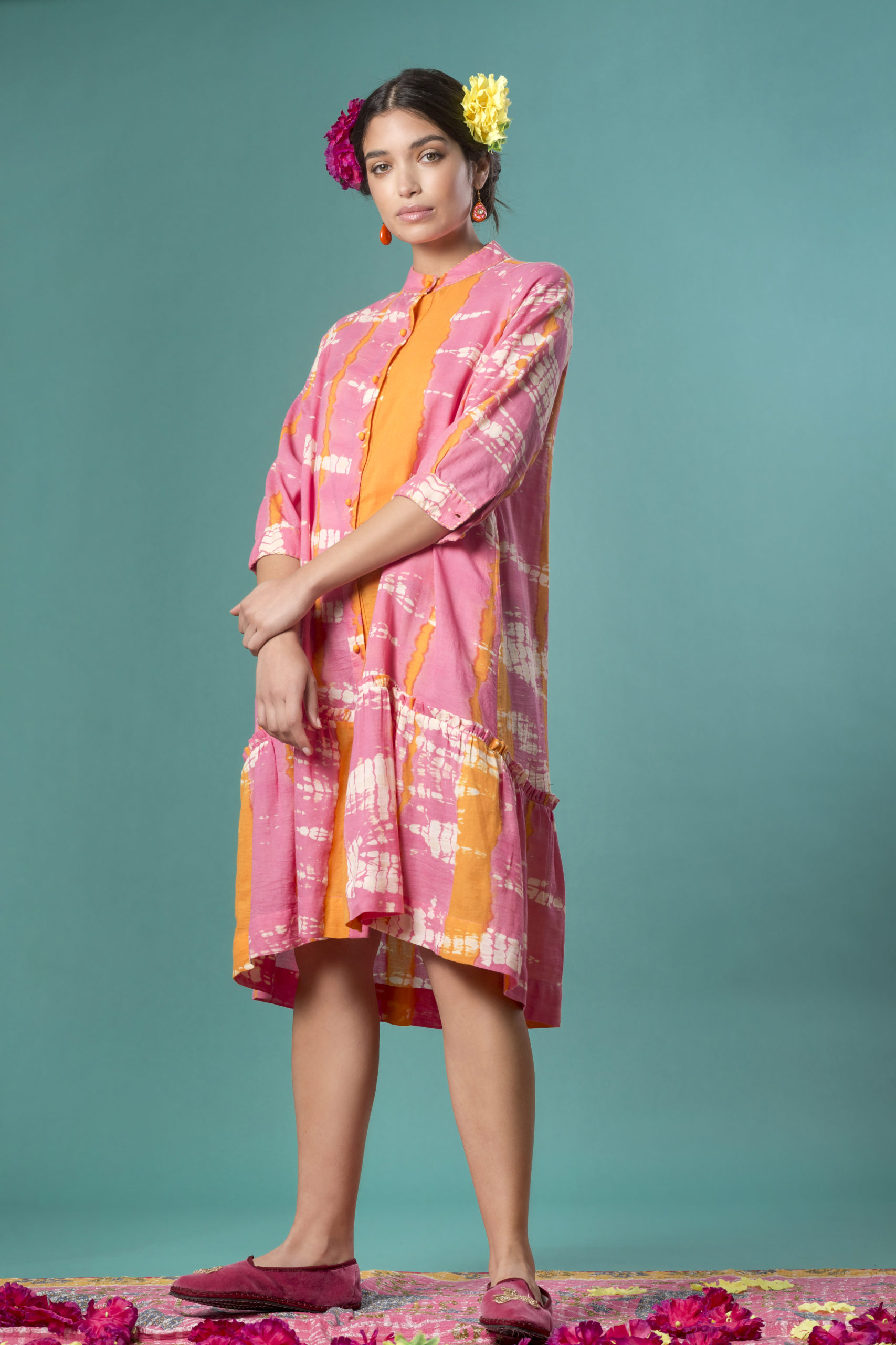 Vestito in crepe di cotone TIE & DYE