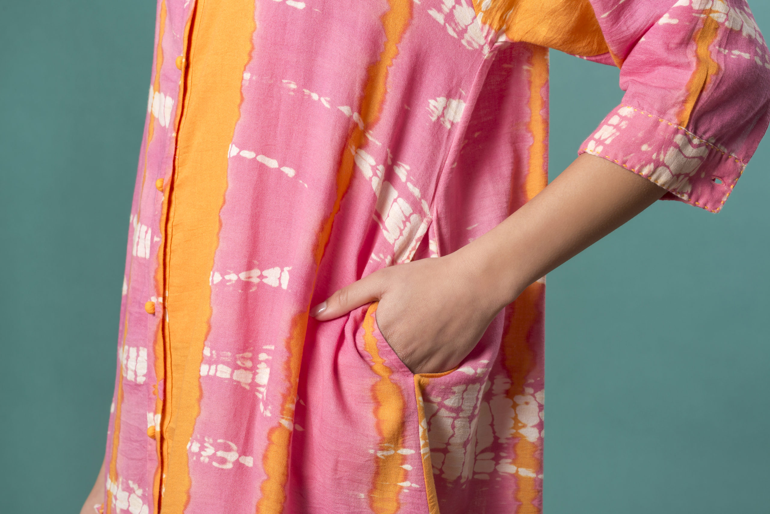 Vestito in crepe di cotone TIE & DYE