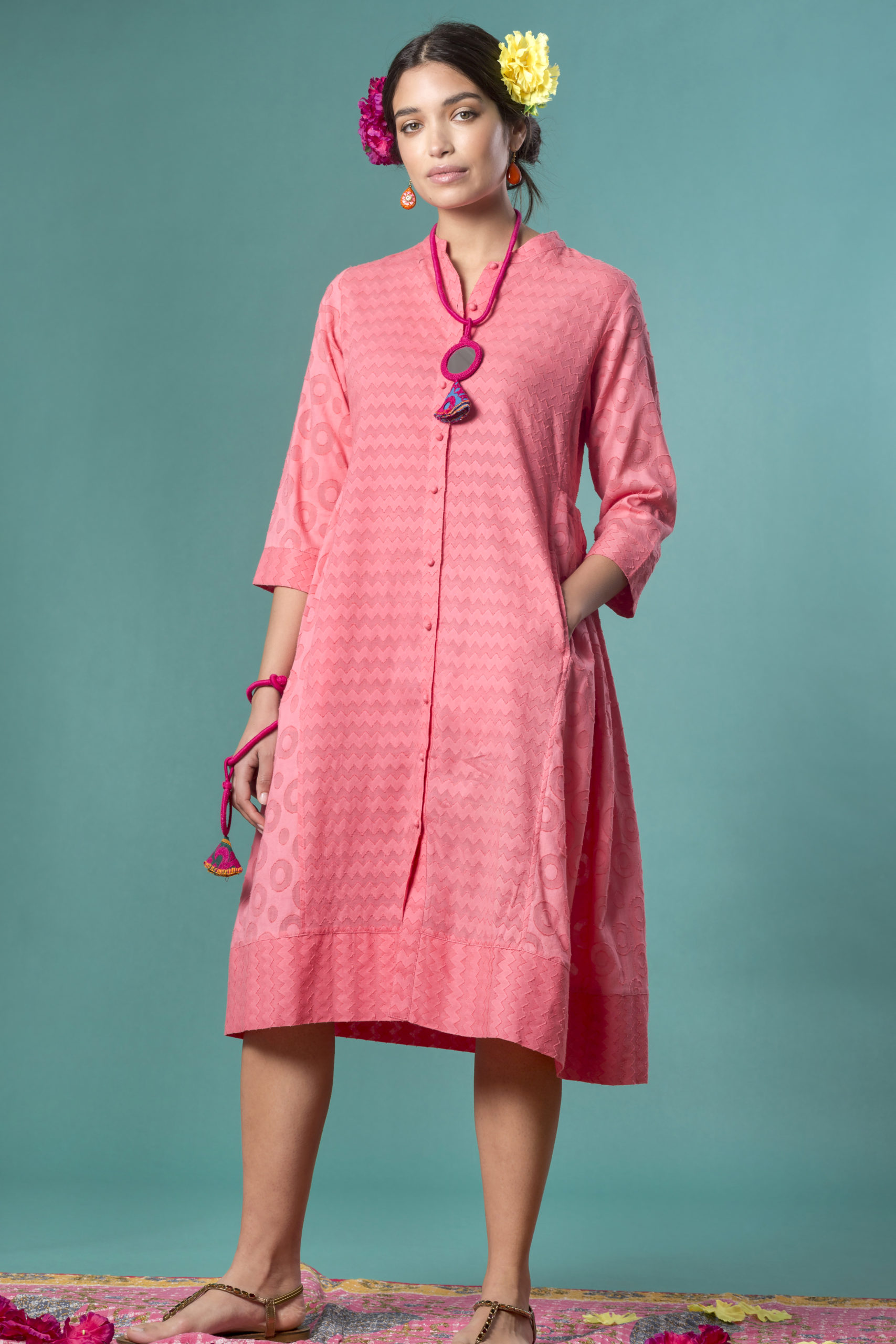 Vestito in cotone jaquard