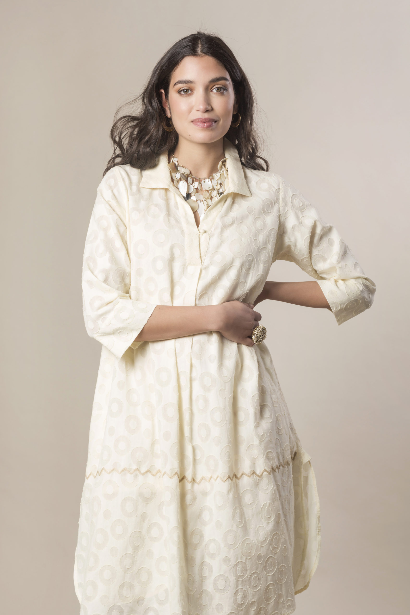 Vestito in cotone jaquard