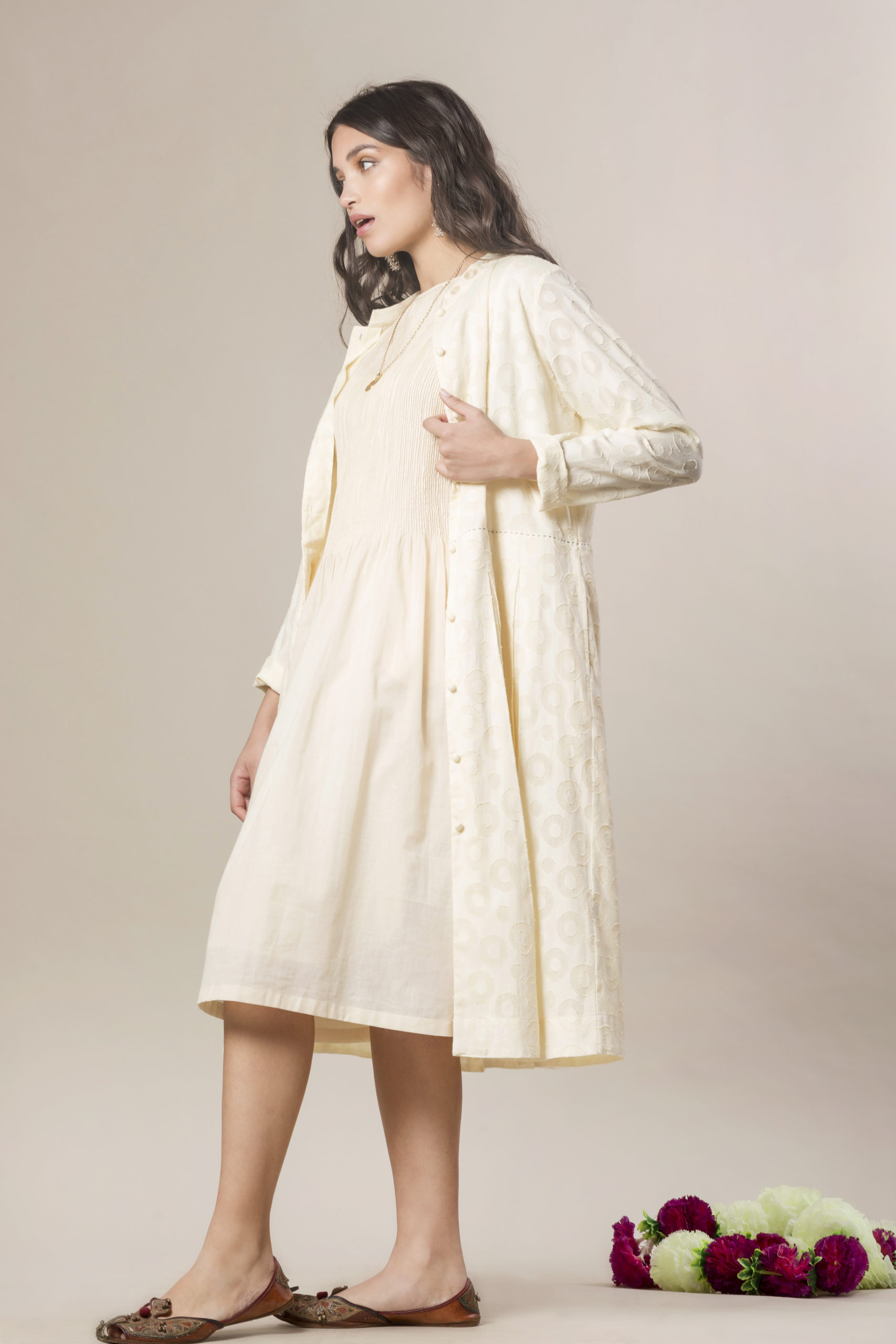 Vestito minipieghine / Spolverino in cotone jaquard