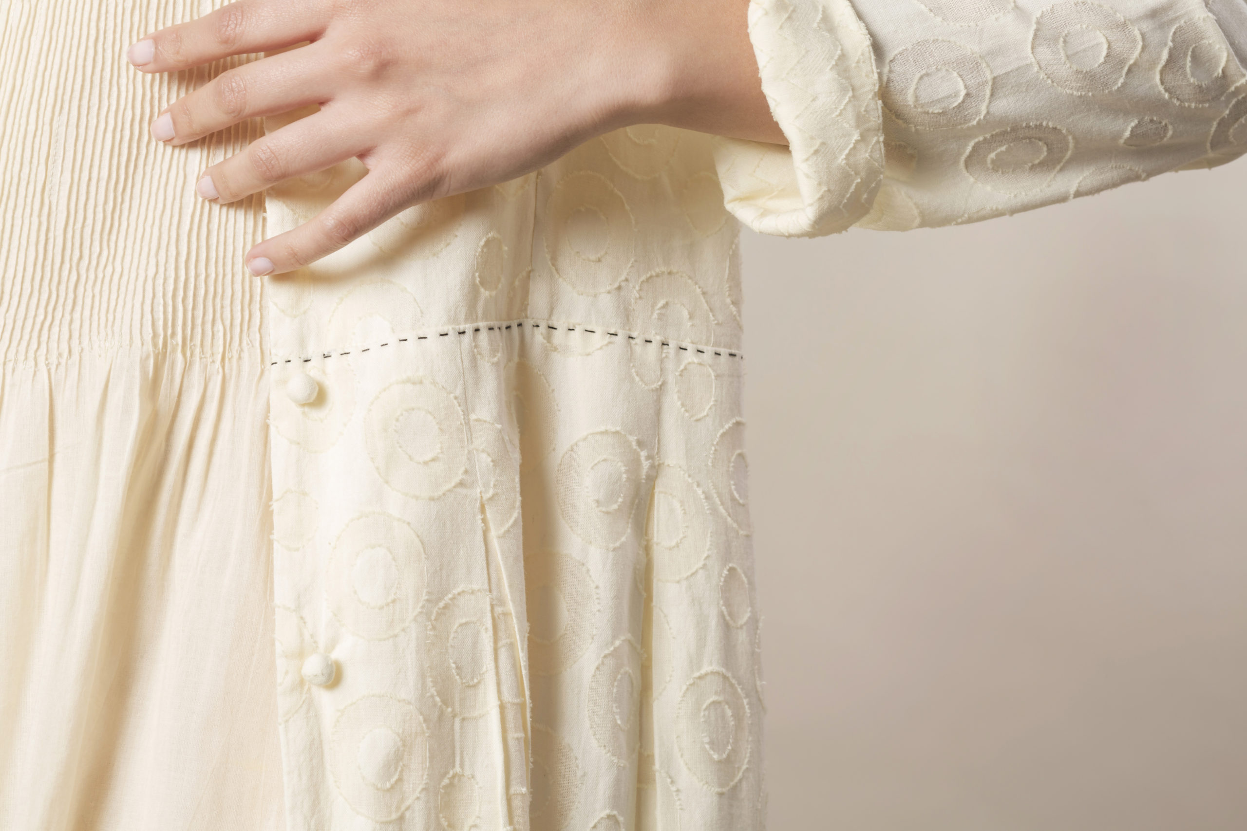 Vestito minipieghine / Spolverino in cotone jaquard