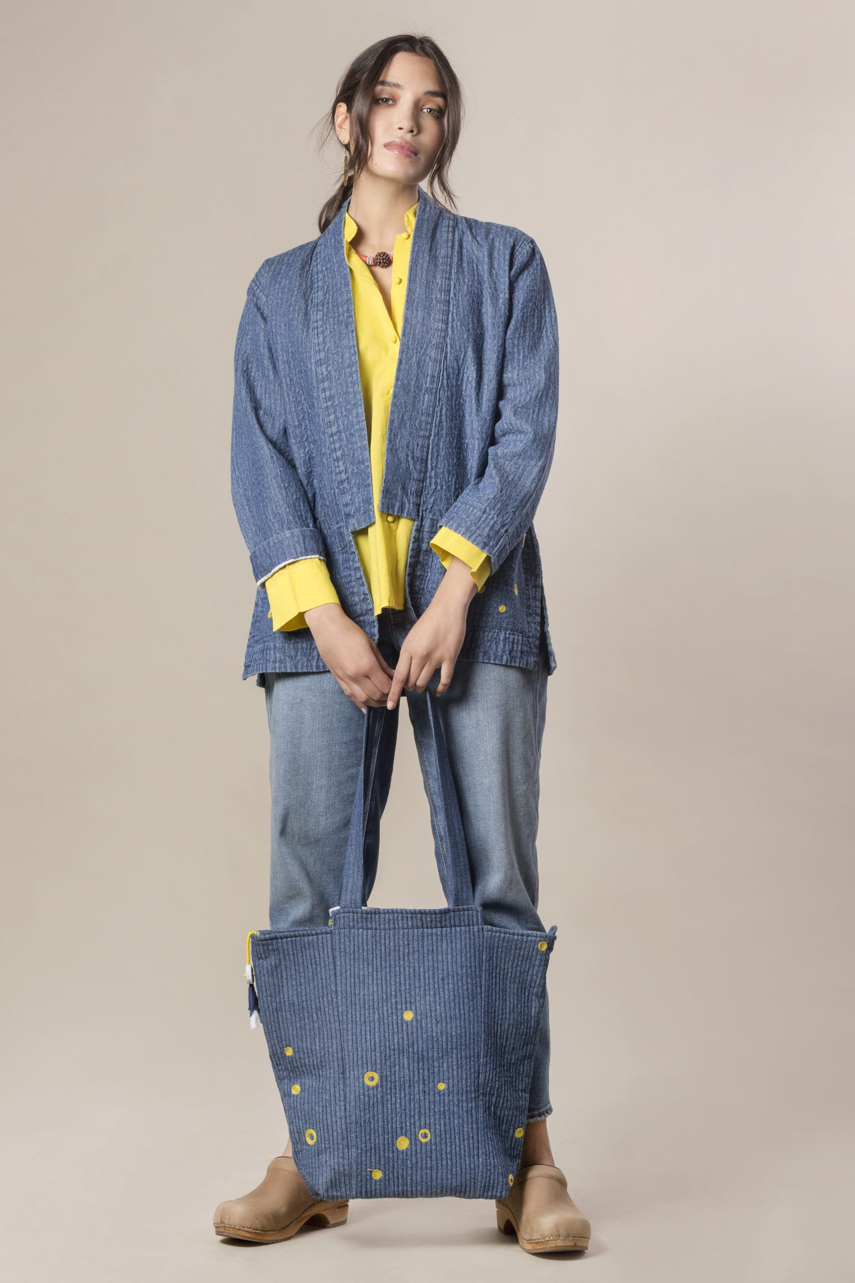 Camicia Afghana in cotone/ Caban e borsa denim