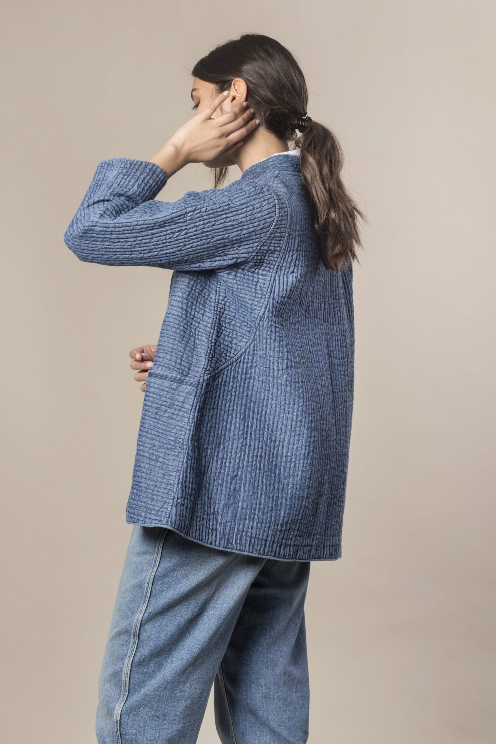 Caban trapuntato denim